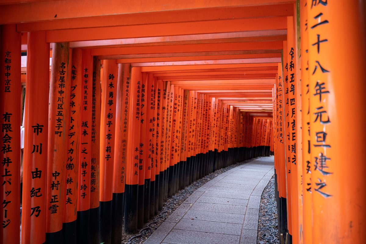 The orange torii gates of Fushimi Inari