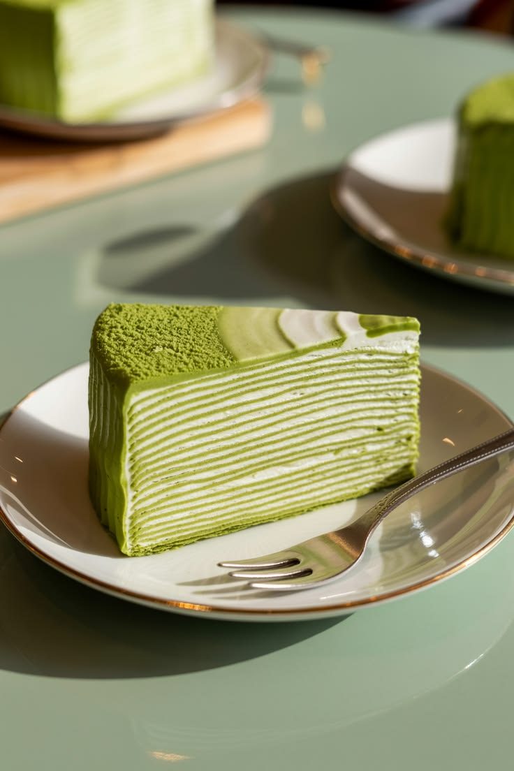 Matcha Mille Crêpe Cake.