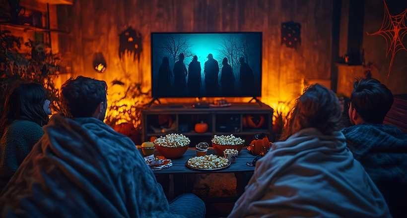 The ultimate Halloween movie night setup 🍿🎃