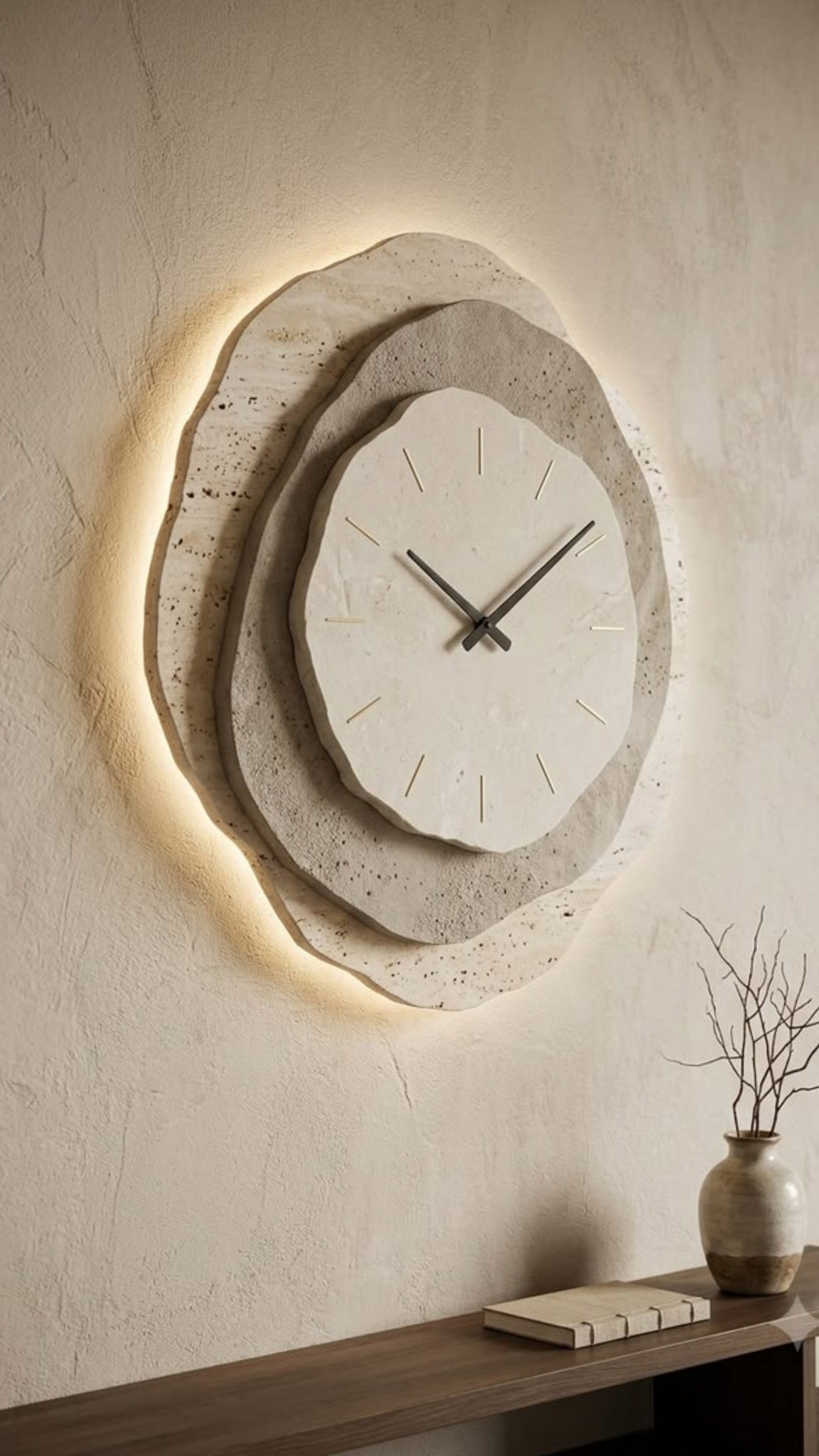 Artistic stone clock