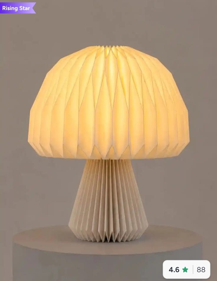 Mushroom Pleated Pleochroic Table Lamp.