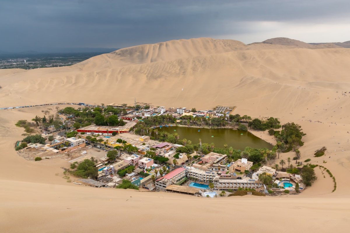 Huacachina, Peru. An oasis surrounded by these dunes.