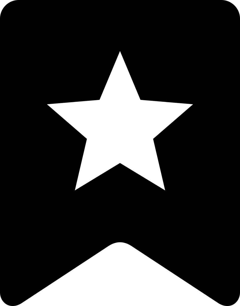 The BEST OF icon: a black bookmark with a white star