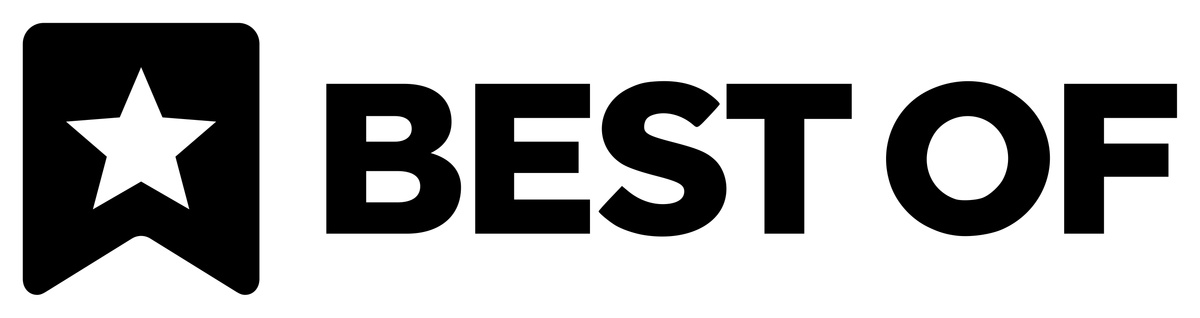 The BEST OF logo in black: the bookmark icon beside the words BEST OF