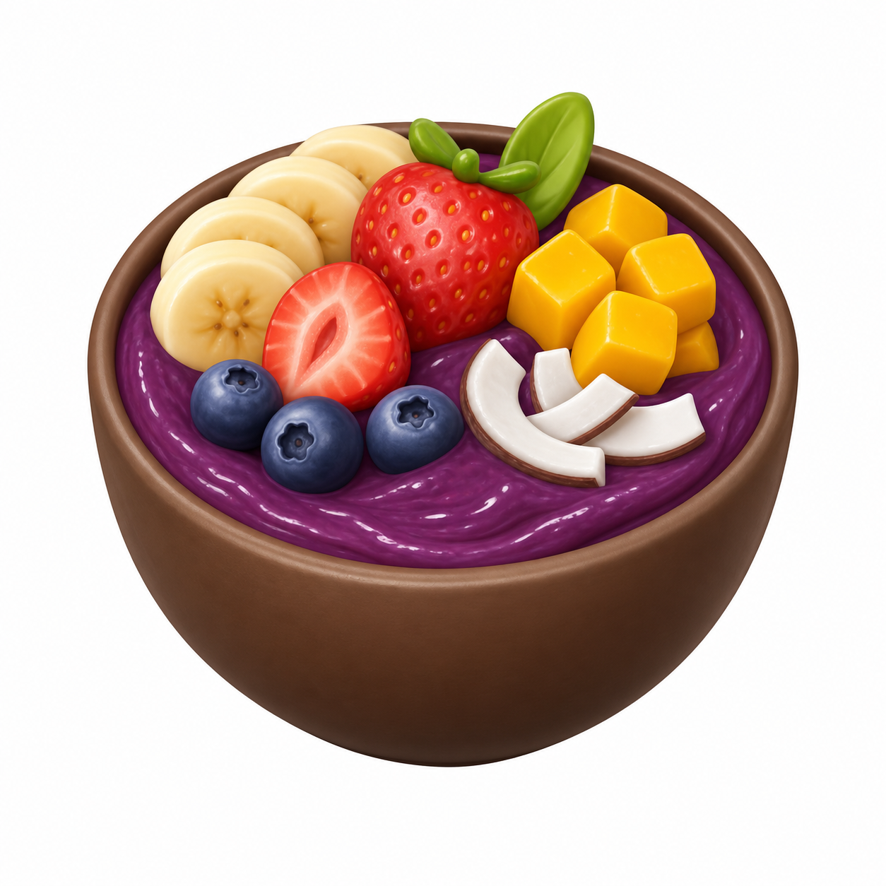 Colourful 3D emoji-style açaí bowl