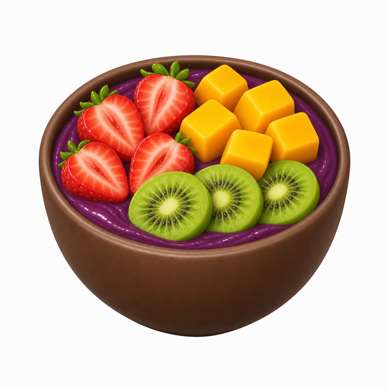 3D açaí bowl with mango, kiwi and strawberry